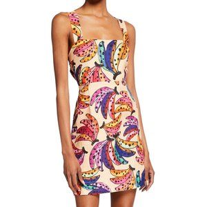 FARM Rio Linen Banana Bunch Printed Apron Mini Dress M FLAWED